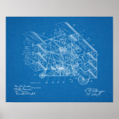 1917 Flying Machine Airplane Patent Art Drawing Poster (Voorkant)