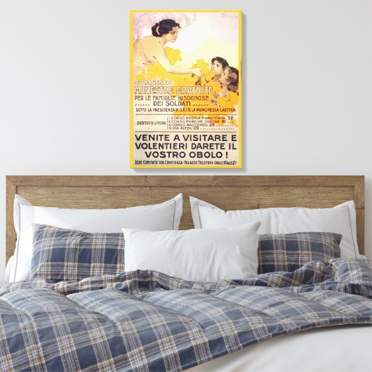  1917 Italiaans Poster Canvas Afdruk (Insitu (Slaapkamer))