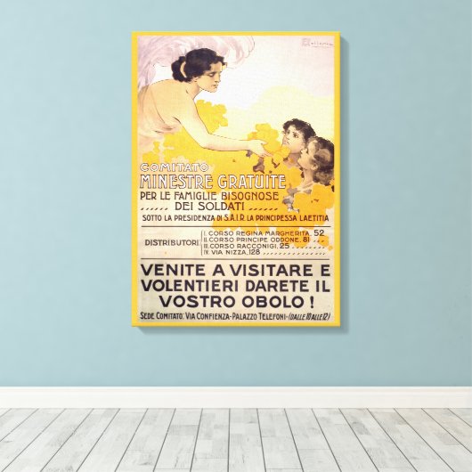  1917 Italiaans Poster Canvas Afdruk (Insitu (Houten vloer))