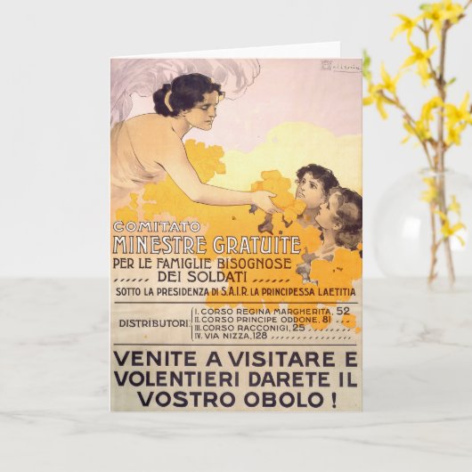1917 Italiaans Poster Kaart (Gele Bloem)