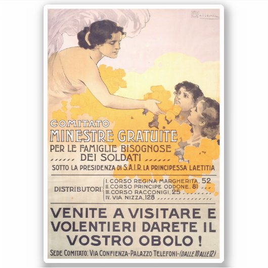  1917 Italiaans Poster Sticker (Voorkant)