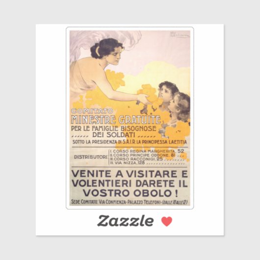  1917 Italiaans Poster Sticker (Vel)