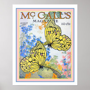 1917 McCall's Butterfly Magazine Hoesje 16x20 Poster