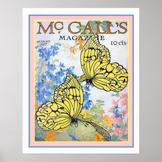 1917 McCall's Butterfly Magazine Hoesje 16x20 Poster (Voorkant)