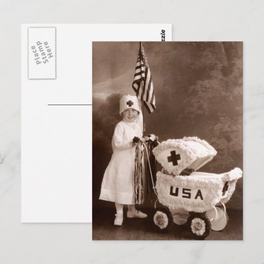 1917 Patriottische verpleegkunde Briefkaart (Voorkant / Achterkant)