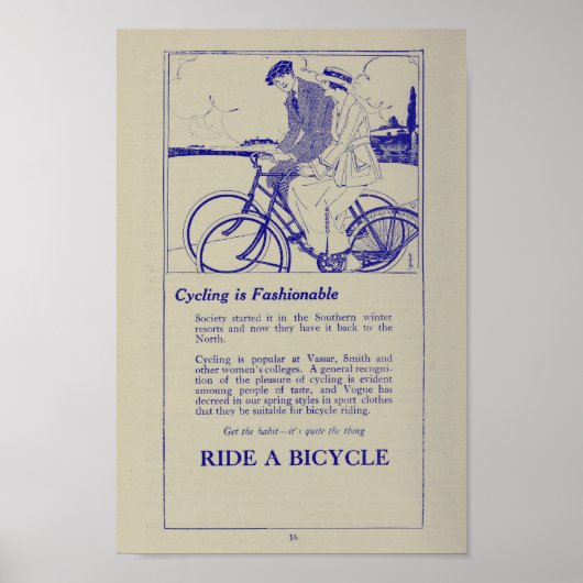 1917 Poster voor fietsenmarketing en -kunst (Voorkant)