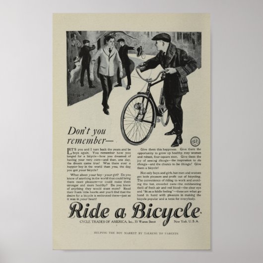 1917  Poster voor fietsenmarketing en -kunst (Voorkant)