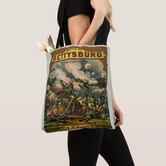 1917 The Battle of Gettysburg sheet music print Tote Bag (Dichtbij)