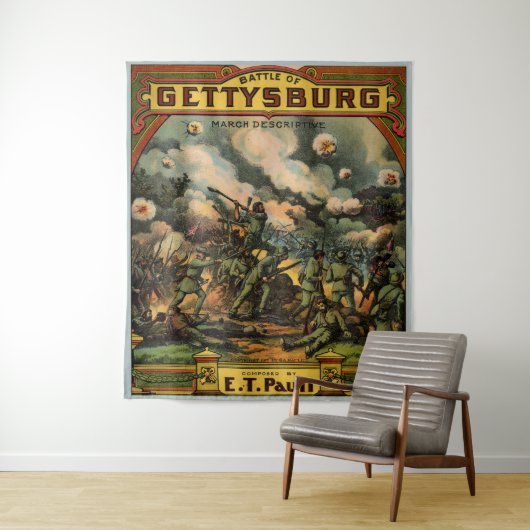 1917 The Battle of Gettysburg sheet music print Wandkleed (In situ)