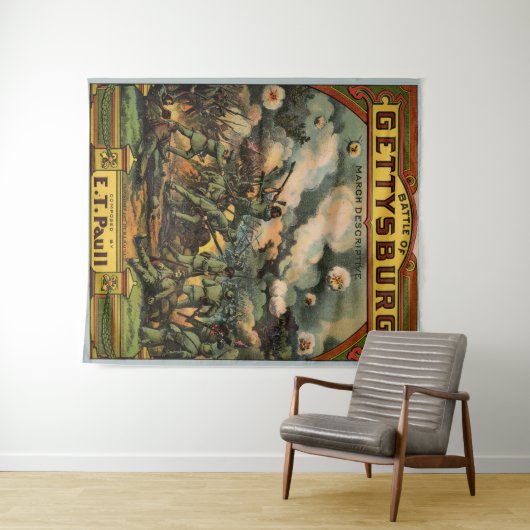 1917 The Battle of Gettysburg sheet music print Wandkleed (In Situ (horizontaal))