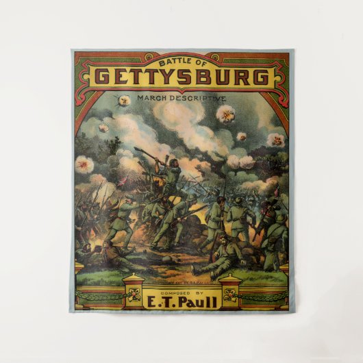 1917 The Battle of Gettysburg sheet music print Wandkleed (Voorkant)