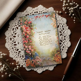 1917 Vintage Floral Birthday Greeting  Briefkaart