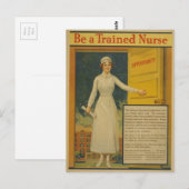 1917 WWI-Poster is een opgeleide verpleegster Briefkaart (Voorkant / Achterkant)