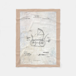 1918 Baby Carriage Patent Fleece Blanket