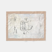 1918 Baby Carriage Patent Fleece Blanket Deken (Voorkant (Horizontaal))