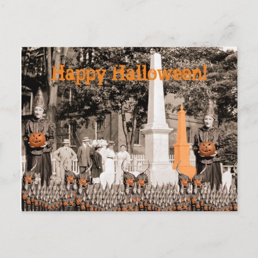 1918 begraafplaats Foto Halloween Witches Pumpkin Briefkaart (Voorkant)