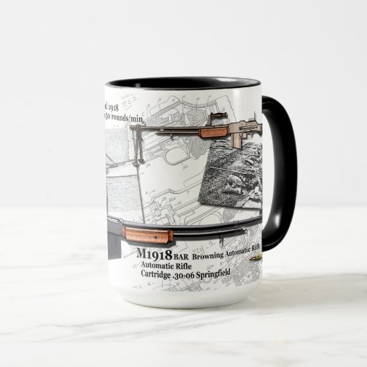 1918 Browning M1918 BAR Coffee-Mok Mok (Voorkant rechts)