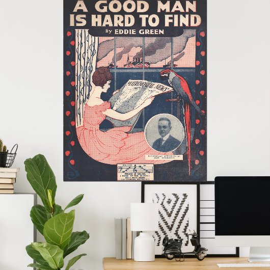 1918 EEN GOED MAN IS MOEILIJK TE VINDEN POSTER (Thuiskantoor)