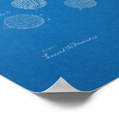 1918  Golf Ball-patentblauwdruk Poster (Hoek)