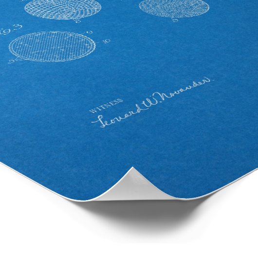 1918  Golf Ball-patentblauwdruk Poster (Hoek)