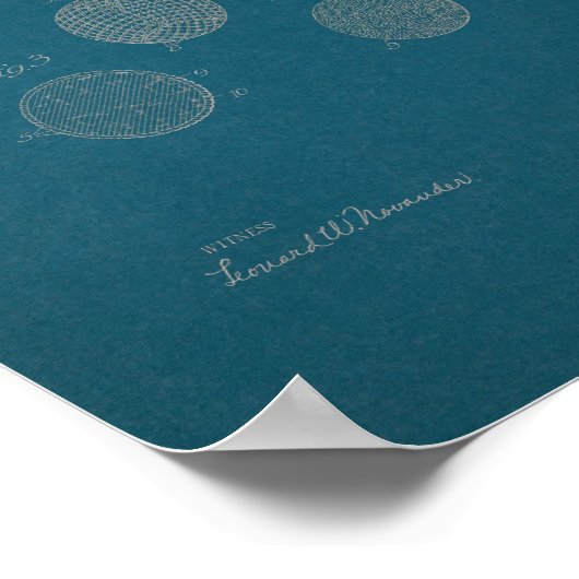 1918  Golf Ball-patentblauwdruk Poster (Hoek)