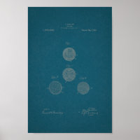 1918 Golf Ball-patentblauwdruk