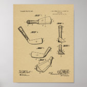 1918 Golf Club Head Patent Art Drawing Print (Voorkant)