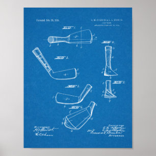 1918 Golf Club Head Patent Art Drawing Print