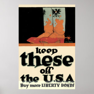 1918 Hou deze uit de USA Bloederige laarzen Eerste Poster