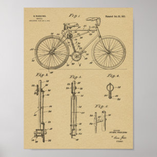 1918 Kunstafdrukken zonder wirwar van fietsen Poster