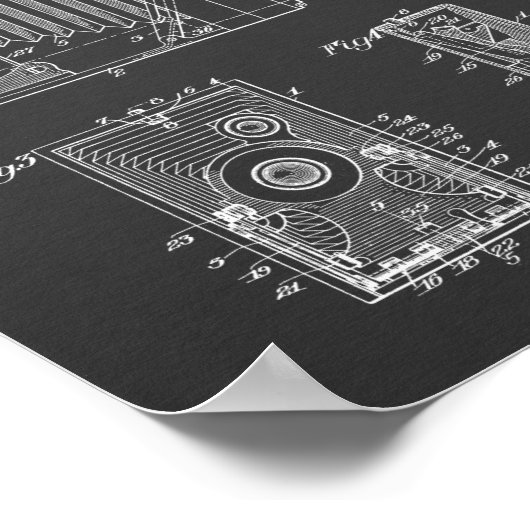 1918 Kunsttekenafdrukken voor camera-vouwcamera Poster (Hoek)