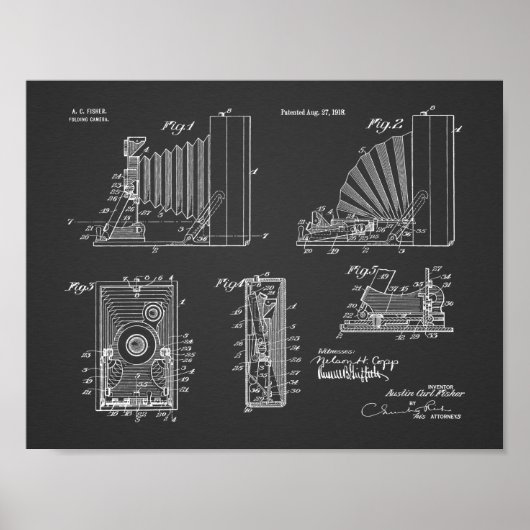 1918 Kunsttekenafdrukken voor camera-vouwcamera Poster (Voorkant)