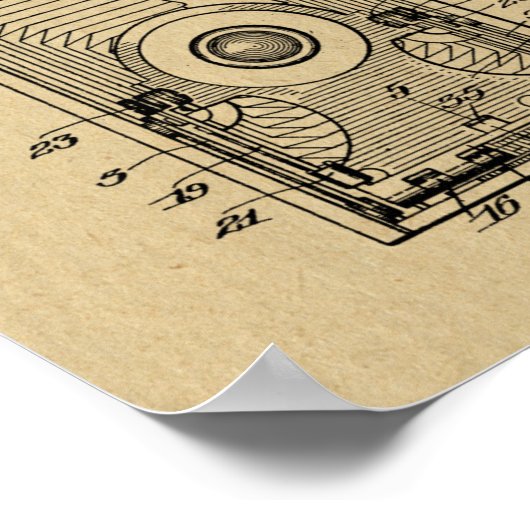 1918 Kunsttekenafdrukken voor camera-vouwcamera Poster (Hoek)