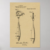 1918 Medical Reflex Hammer Patent Art Print (Voorkant)
