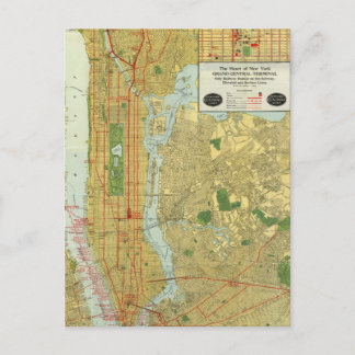 1918 New York Central Railroad Map Briefkaart
