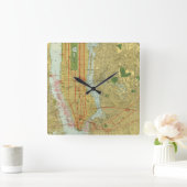 1918 New York Central Railroad Map Vierkante Klok (Huis)