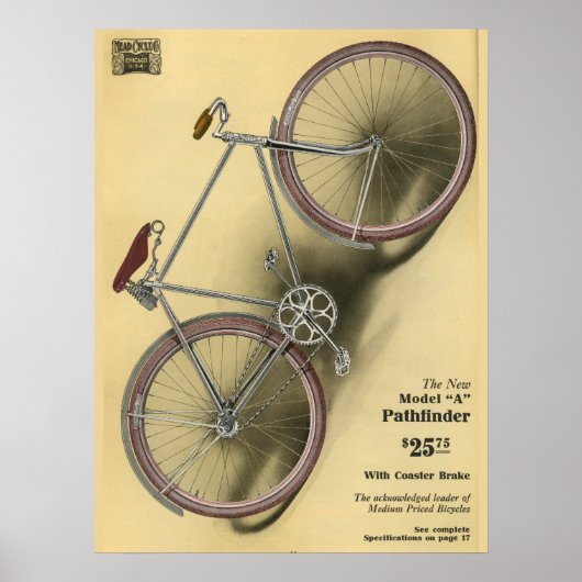 1918  Pathfinder-fiets en kunstartikel-Poster Poster (Voorkant)