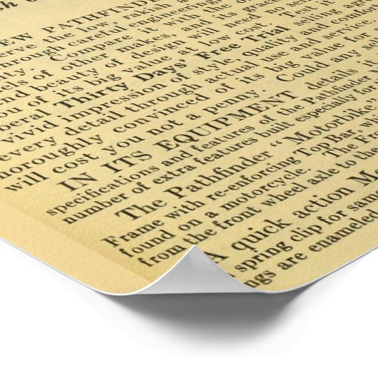 1918  Pathfinder-fiets en kunstartikel-Poster Poster (Hoek)