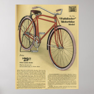 1918  Pathfinder-fiets en kunstartikel-Poster Poster