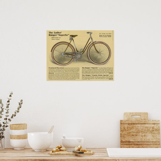 1918 Ranger Superbe Bicycle & Art Poster (Keuken)