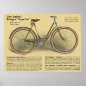 1918  Ranger Superbe Bicycle & Art Poster (Voorkant)