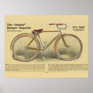 1918  Ranger Superbe Bicycle & Art Poster