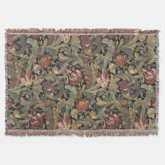 1918  Rich Floral Tapestry Brocade Damask Deken (Voorkant)