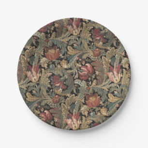 1918  Rich Floral Tapestry Brocade Damask Papieren Bordje