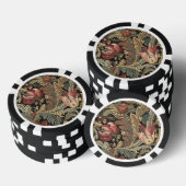 1918  Rich Floral Tapestry Brocade Damask Poker Chips (Opstapeling)
