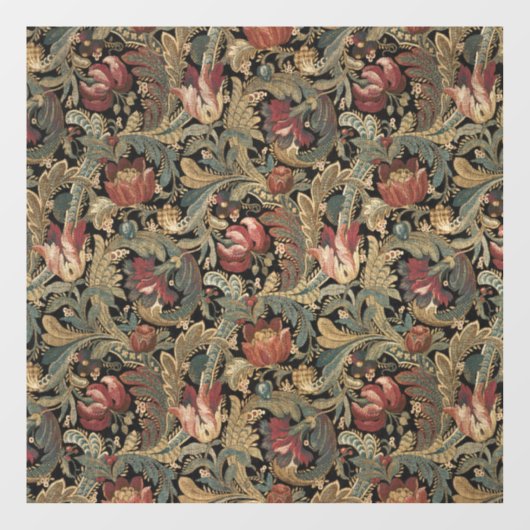 1918  Rich Floral Tapestry Brocade Damask Raamsticker (Vel)