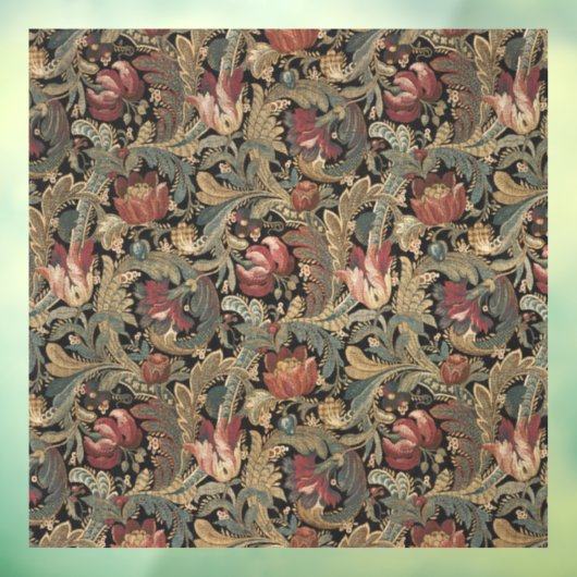 1918  Rich Floral Tapestry Brocade Damask Raamsticker (Vel 3)