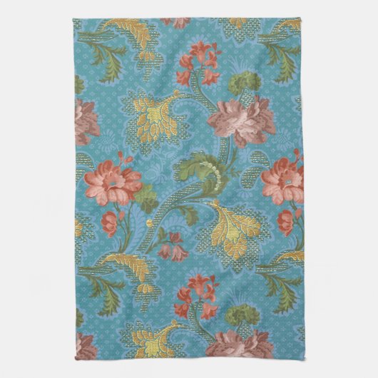 1918  Rich Floral Tapestry Brocade Damask Theedoek (Verticaal)