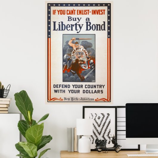 1918 World War I Liberty Bond Poster (Thuiskantoor)