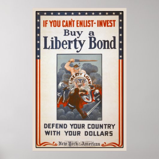 1918 World War I Liberty Bond Poster (Voorkant)